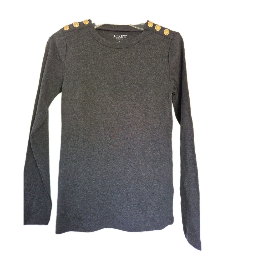 J Crew Long Sleeve Striped Button Shoulder Neck Shirt‎ US Women's Small